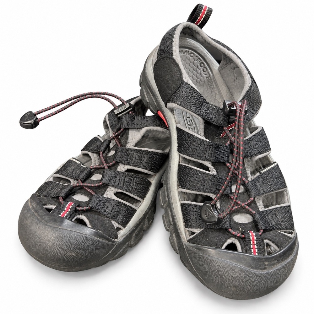 KEEN Newport H2 Womens 6 Black Grey Red Waterproof Hiking Sport Sandals